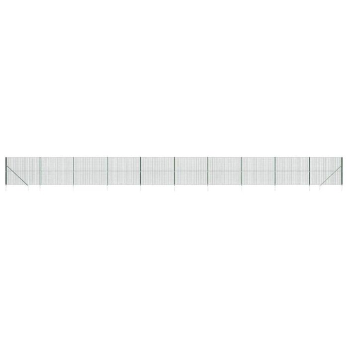 Vidaxl Wire Mesh Fence With Spike Anchors Green 2.2x25 M