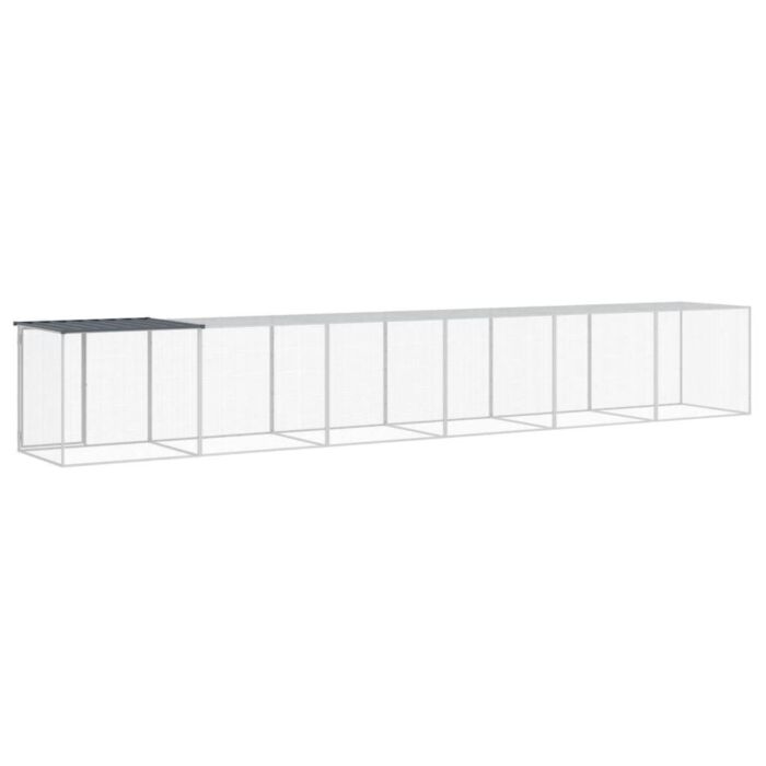 Vidaxl Chicken Cage With Roof Anthracite 603x98x90 Cm Galvanised Steel