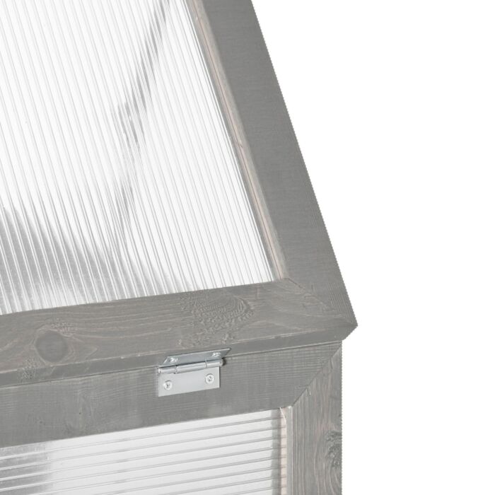Outsunny 3-tier Wood Greenhouse Garden Polycarbonate Cold Frame Grow House W/ Storage Shelf For Plants, Flowers, Dark Grey