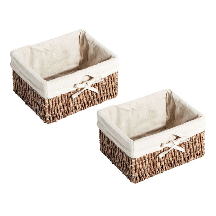 Homcom Entryway Coat Rack Wall Mounted Shelf W/ Wicker Basket And Hooks (2 Baskets, Brown)