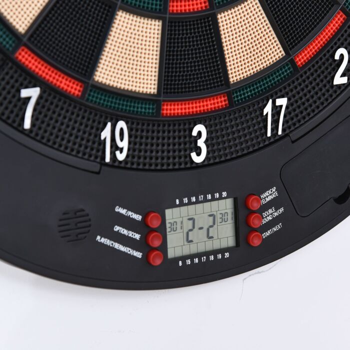 Homcom Electronic Dartboard Set 26 Games And 185 Variations With 6 Darts And Cabinet To Stroage Multi-game Option Ready-to-play