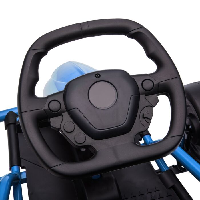 Homcom 24v Electric Go Kart For Kids, Drift Ride-on Racing Go Kart With 2 Speeds, For Boys Girls Aged 8-12 Years Old, Blue