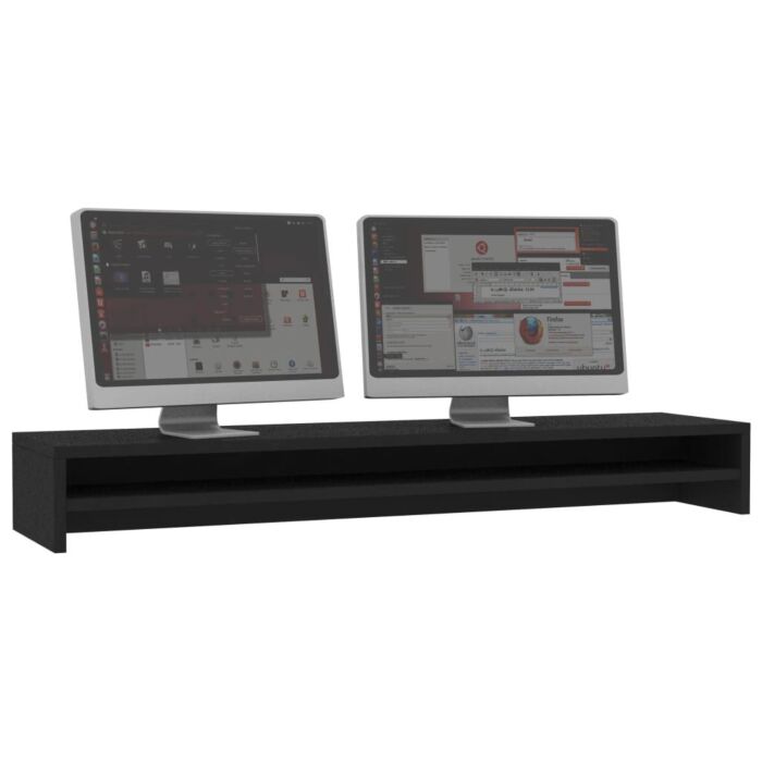 Vidaxl Monitor Stand Black 100x24x13 Cm Engineered Wood