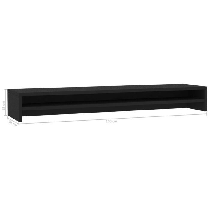 Vidaxl Monitor Stand Black 100x24x13 Cm Engineered Wood