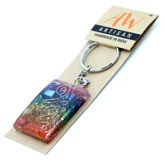 Orgonite Power Keyring - Home Protect Copper And Chakra