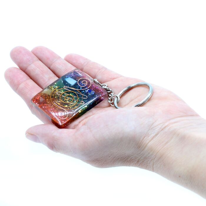 Orgonite Power Keyring - Home Protect Copper And Chakra