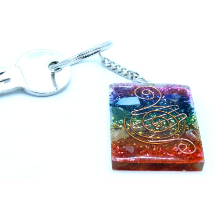 Orgonite Power Keyring - Home Protect Copper And Chakra