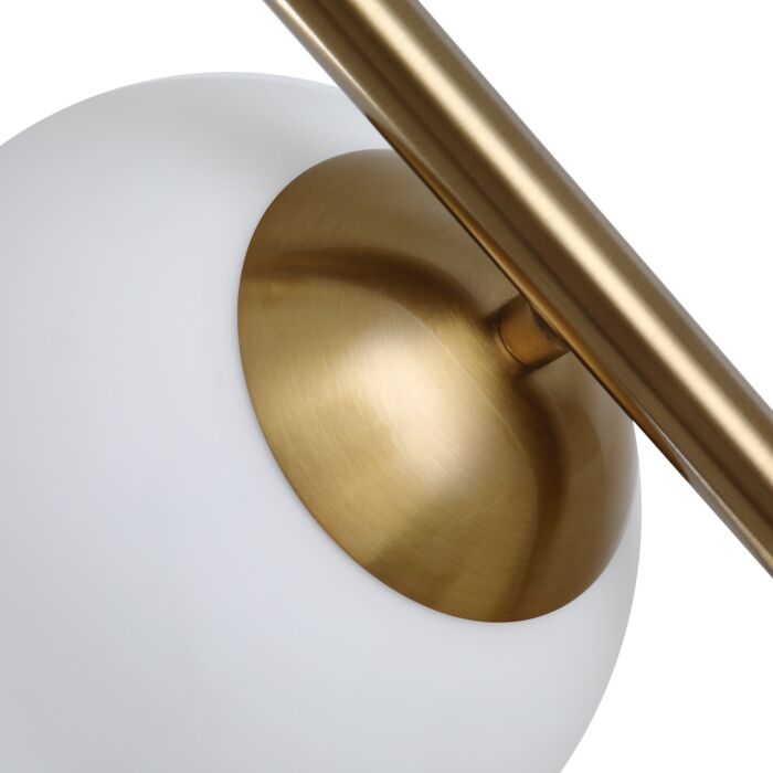 Homcom 2 Glass Shade Floor Lamp Metal Pole Cool Modern Decorative W/ Floor Switch Home Office Furnishing Gold