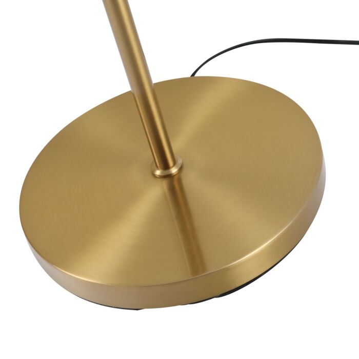 Homcom 2 Glass Shade Floor Lamp Metal Pole Cool Modern Decorative W/ Floor Switch Home Office Furnishing Gold