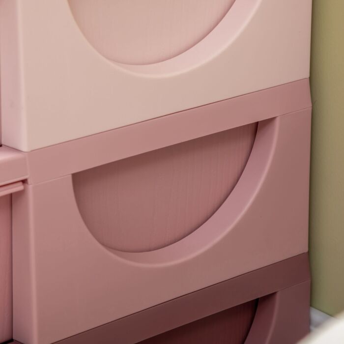Zonekiz Kids Storage Units With 6 Drawers, 3 Tier Kids Toy Storage Organizer, Vertical Dresser Tower For Nursery Playroom Kindergarten, Pink