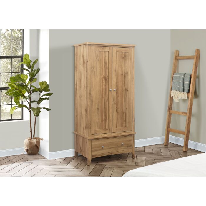 Hampstead 2 Door 1 Drawer Wardrobe Oak
