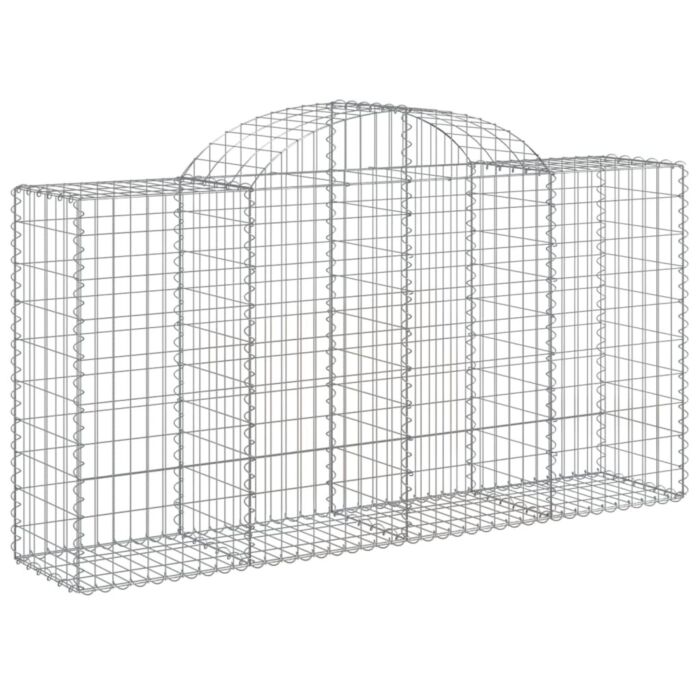 Vidaxl Arched Gabion Baskets 4 Pcs 200x50x100/120 Cm Galvanised Iron