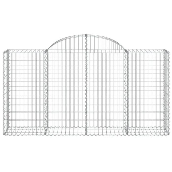 Vidaxl Arched Gabion Baskets 4 Pcs 200x50x100/120 Cm Galvanised Iron
