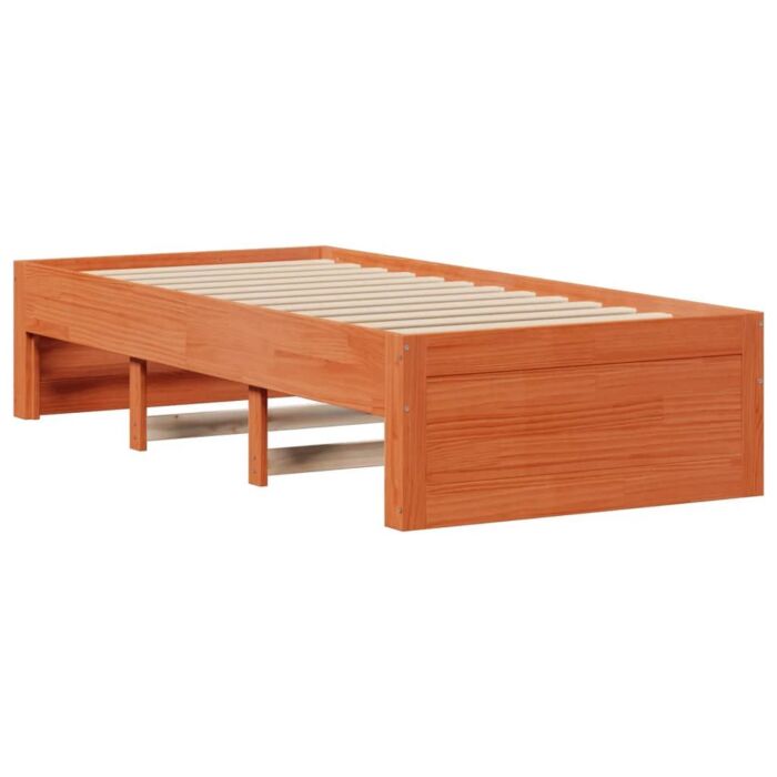 Vidaxl Bed Frame Without Mattress With Drawers Wax Brown 90x200 Cm Solid Wood Pine