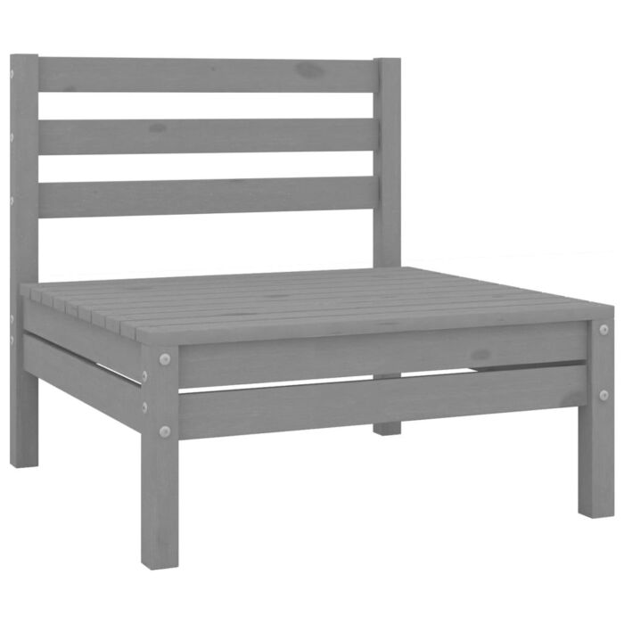 Vidaxl 8 Piece Garden Lounge Set Solid Wood Pine Grey