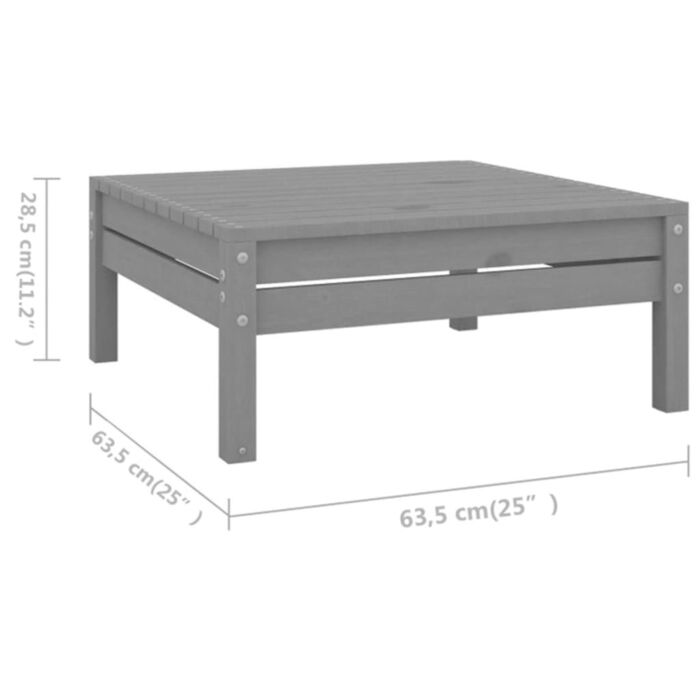 Vidaxl 8 Piece Garden Lounge Set Solid Wood Pine Grey