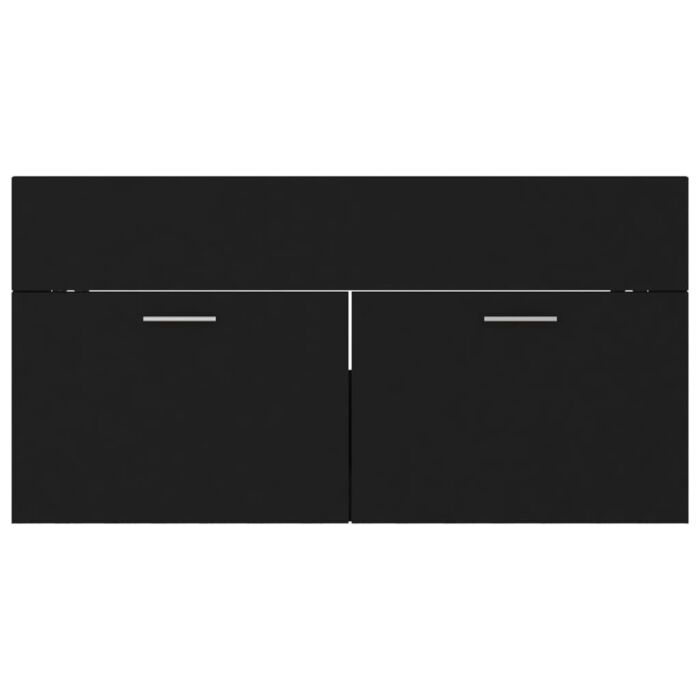 Vidaxl Bathroom Furniture Set Black Engineered Wood