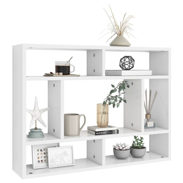 Vidaxl Wall Shelf White 75x16x55 Cm Engineered Wood