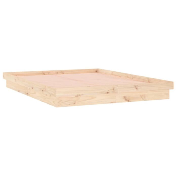 Vidaxl Led Bed Frame 200x200 Cm Solid Wood