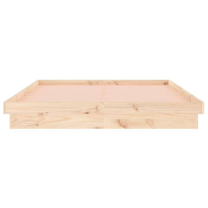 Vidaxl Led Bed Frame 200x200 Cm Solid Wood