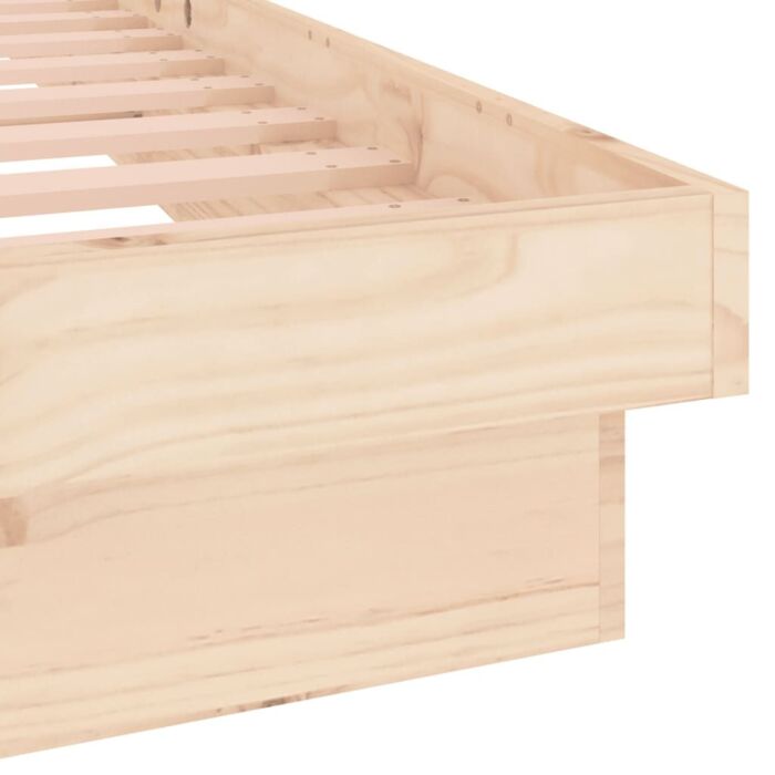 Vidaxl Led Bed Frame 200x200 Cm Solid Wood