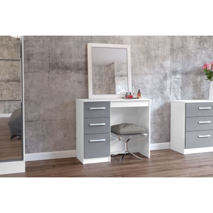 Lynx 3 Drawer Dressing Table White & Grey