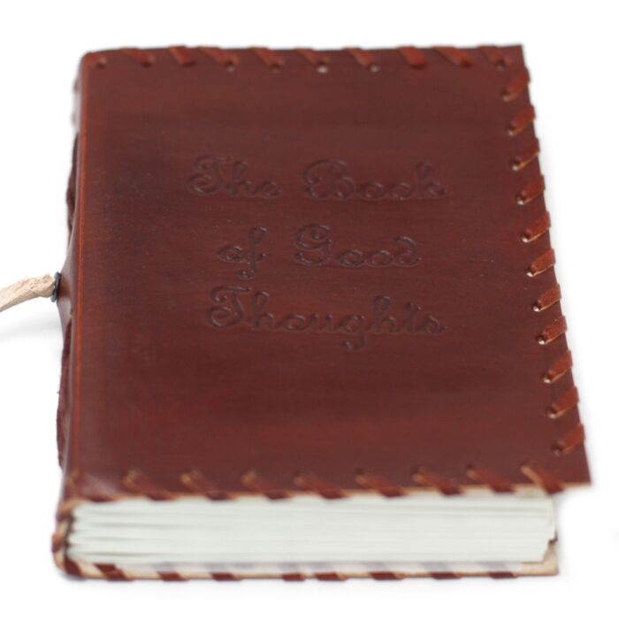 Leather Book Of Thoughts With Wrap Notebook (6x4")