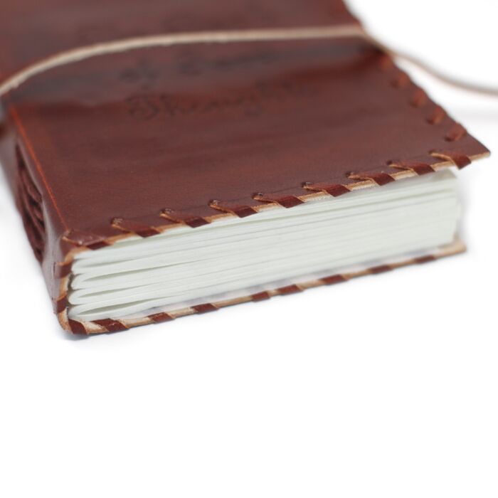 Leather Book Of Thoughts With Wrap Notebook (6x4")