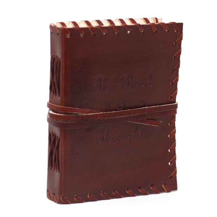 Leather Book Of Thoughts With Wrap Notebook (6x4")