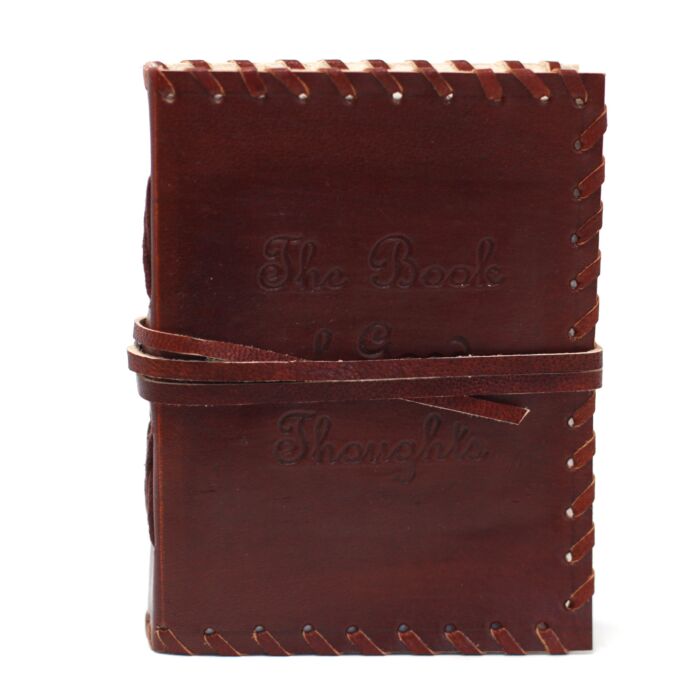 Leather Book Of Thoughts With Wrap Notebook (6x4")