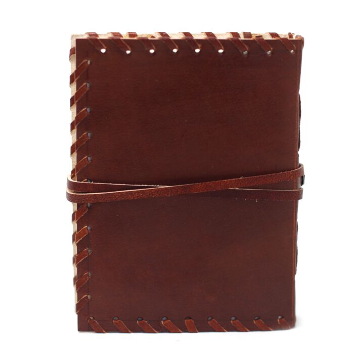 Leather Book Of Thoughts With Wrap Notebook (6x4")