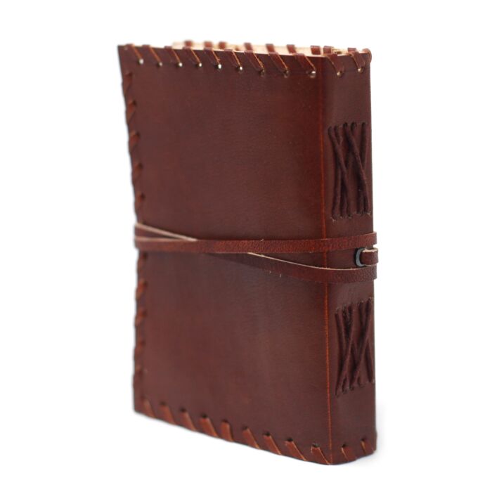 Leather Book Of Thoughts With Wrap Notebook (6x4")