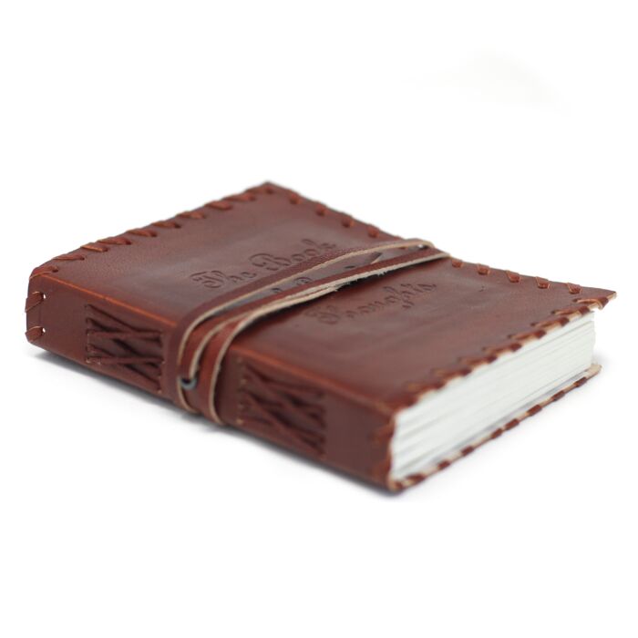 Leather Book Of Thoughts With Wrap Notebook (6x4")