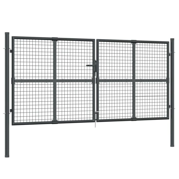 Vidaxl Mesh Garden Gate Anthracite 300x175 Cm Galvanised Steel