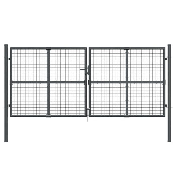 Vidaxl Mesh Garden Gate Anthracite 300x175 Cm Galvanised Steel