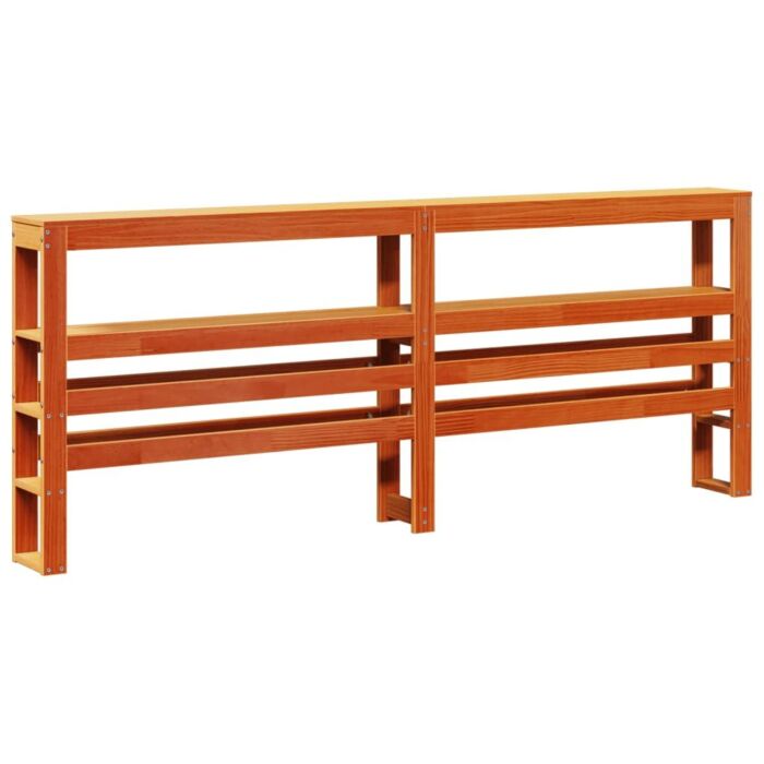 Vidaxl Bed Frame With Headboard Wax Brown 200x200 Cm Solid Wood Pine