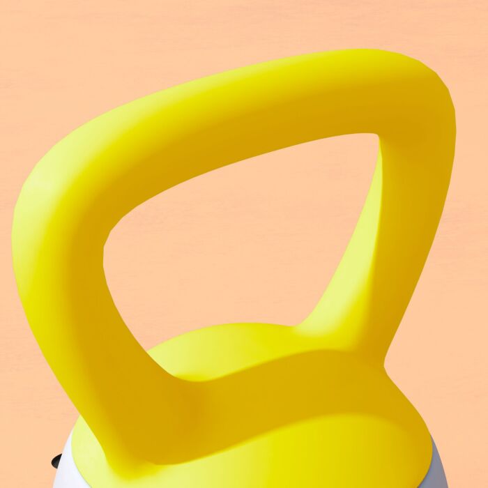 Sportnow Soft Kettlebell, 10kg Kettle Bell With Non-slip Handle For Home Gym Weight Lifting And Strength Training, Yellow And Grey
