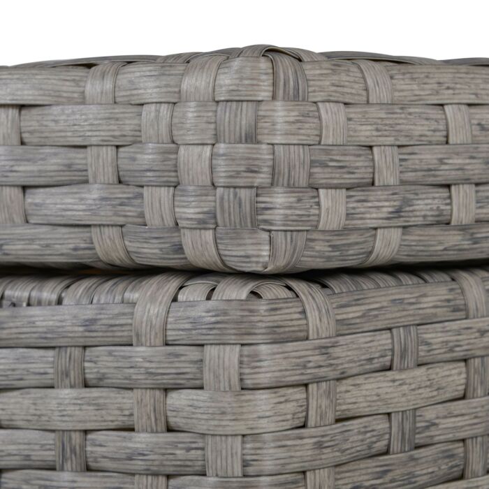 Outsunny 4-seater Pe Rattan Sofa Set Wicker Garden Furniture Outdoor Conservatory Furniture Coffee Table W/ Side Storage Box & Cushion, Grey