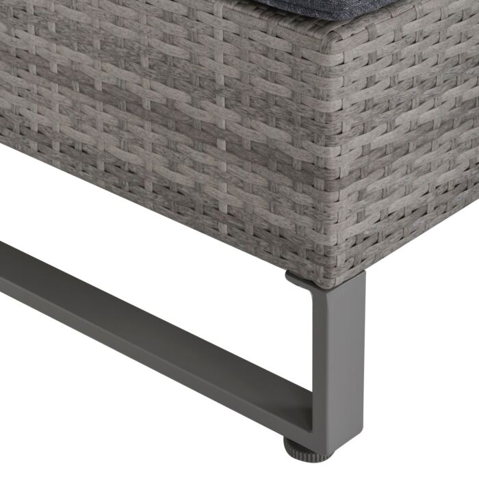 Outsunny 4-seater Pe Rattan Sofa Set Wicker Garden Furniture Outdoor Conservatory Furniture Coffee Table W/ Side Storage Box & Cushion, Grey