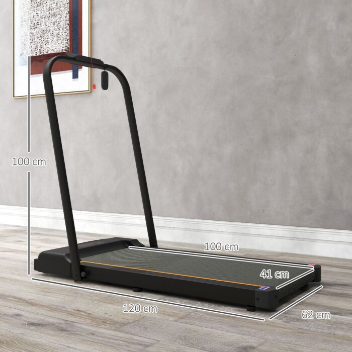 Sportnow 2.5hp Walking Pad, 1-6km/h Folding Treadmill With Remote Control And Led Display For Home Gym Office, Orange
