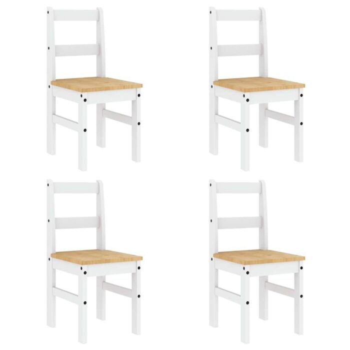 Vidaxl 5 Piece Dining Set Panama White Solid Wood Pine
