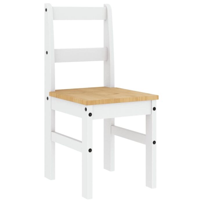 Vidaxl 5 Piece Dining Set Panama White Solid Wood Pine