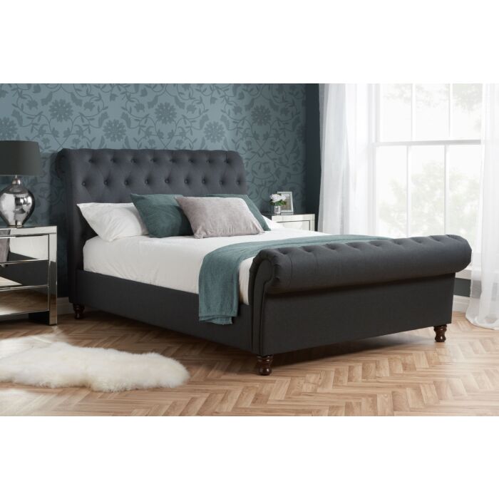 Castello Super King Bed Charcoal