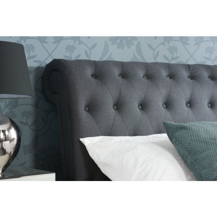 Castello Super King Bed Charcoal