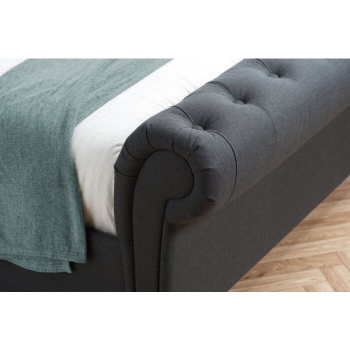 Castello Super King Bed Charcoal