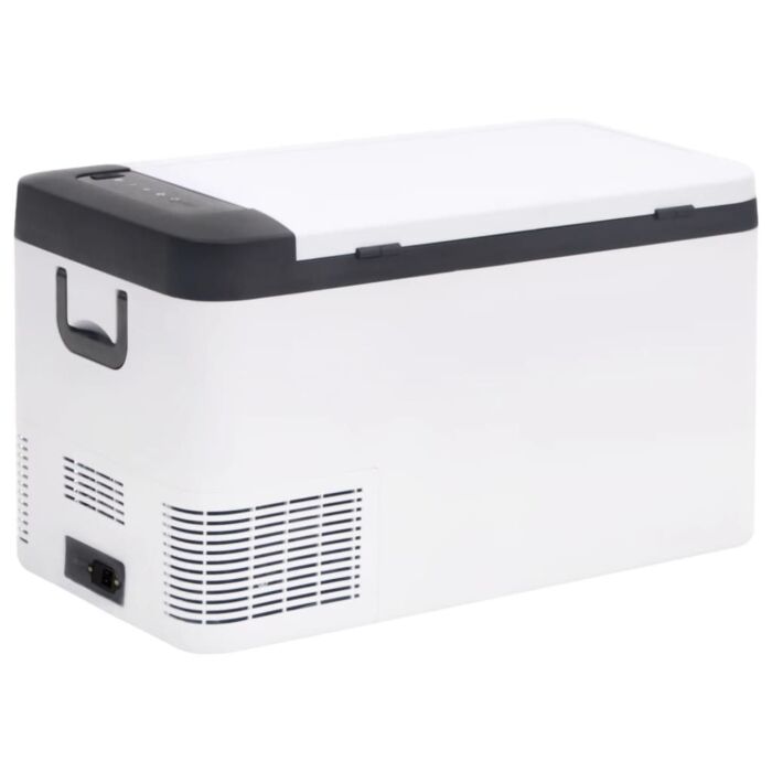 Vidaxl Cool Box With Handle And Adapter Black And White 18 L Pp & Pe