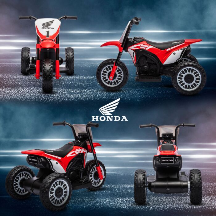 Homcom 6v Kids Motorbike, 3 Wheels Kids Electric Bike With Horn, Startup Sound For Ages 18-36 Months - Red