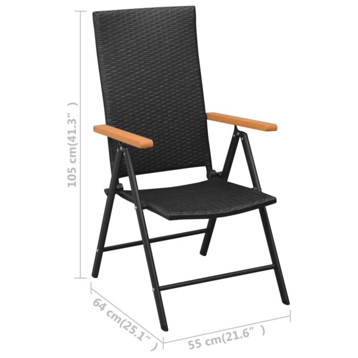Vidaxl 5 Piece Garden Dining Set Black And Brown