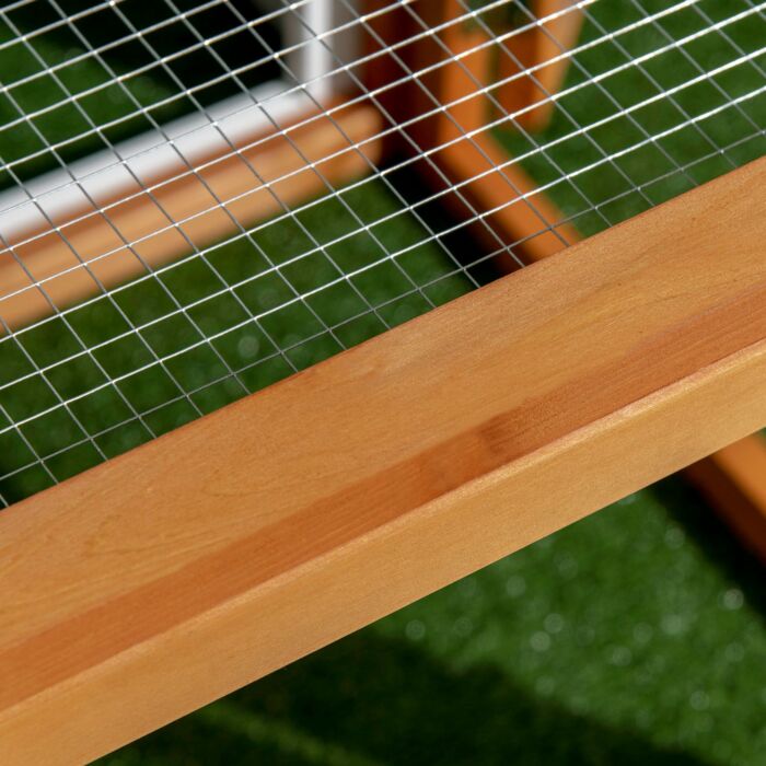 Pawhut Wooden Chicken Coop With Perches, Doors, Combinable Design, For 2-4 Chickens - Natural Wood Colour