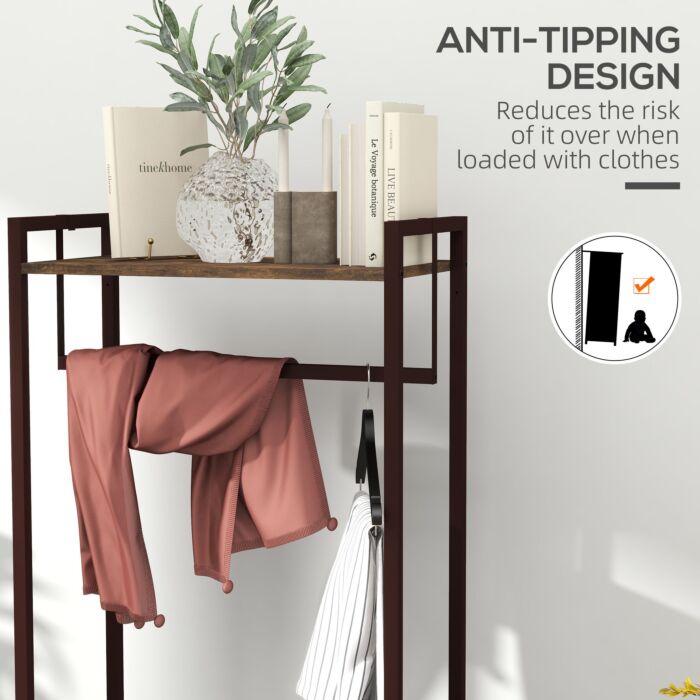 Homcom Free Standing Clothes Rail With 3 Fabric Drawers And Storage Shelves, Garment Rack, Hanging Rail